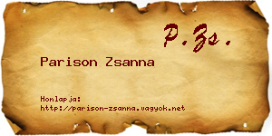 Parison Zsanna névjegykártya